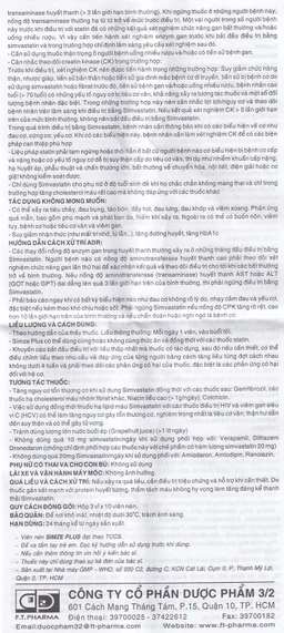 Thuốc Simze Plus 20mg/10mg Dược 3-2 cải thiện mức độ Cholesterol toàn phần (3 vỉ x 10 viên)