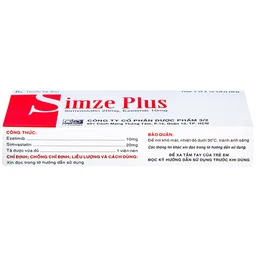 Thuốc Simze Plus 20mg/10mg Dược 3-2 cải thiện mức độ Cholesterol toàn phần (3 vỉ x 10 viên)