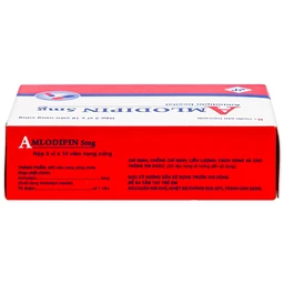 Thuốc Amlodipin 5mg Vidipha điều trị tăng huyết áp, đau thắt ngực (3 vỉ x 10 viên)