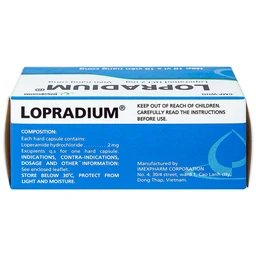 Viên nang cứng Lopradium 2mg Imexpharm điều trị tiêu chảy cấp, bù nước và chất điện giải (10 vỉ x 10 viên) 