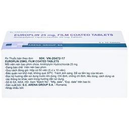 Thuốc Europlin 25mg điều trị trầm cảm (5 vỉ x 10 viên)
