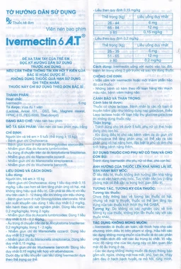 Viên nén Ivermectin 6mg A.T hỗ trợ điều trị bệnh nhiễm ký sinh trùng (1 vỉ x 4 viên)