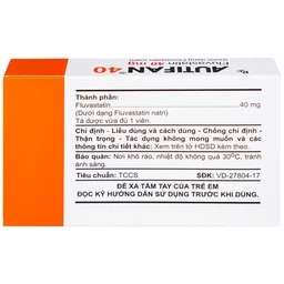 Thuốc Autifan 40 An Thiên điều trị rối loạn lipid huyết (3 vỉ x 10 viên)