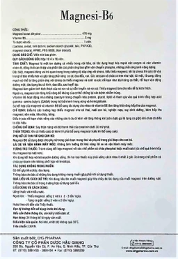 Viên nén Magnesi-B6 DHG Pharma giảm các triệu chứng thiếu hụt magnesi, nôn mửa, khó chịu (10 vỉ x 10 viên)