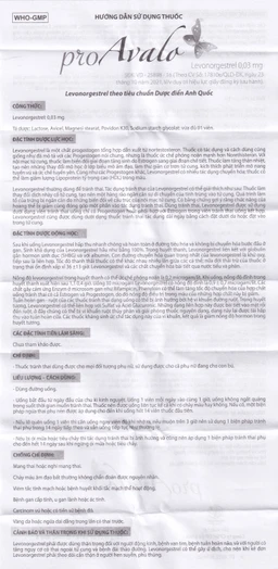 Thuốc proAvalo 0.03mg Babiophar tránh thai hằng ngày (1 vỉ x 28 viên)