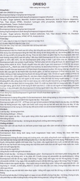 Viên nang Orieso 20mg Đông Nam điều trị loét dạ dày - tá tràng (3 vỉ x 10 viên)