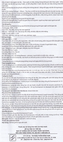 Viên nang Orieso 20mg Đông Nam điều trị loét dạ dày - tá tràng (3 vỉ x 10 viên)