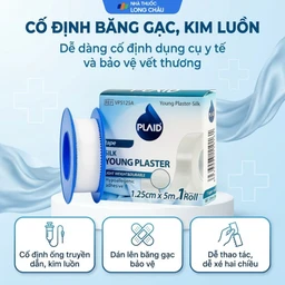 Băng cuộn lụa Plaid Young Plaster-Silk 1.25cmx5m giúp cố định băng gạc và dụng cụ y tế Young Chemical 2