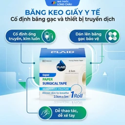Băng cuộn giấy Plaid Young Plaster-Paper 2.5cmx5m giúp cố định băng gạc và dụng cụ y tế Young chemical 3