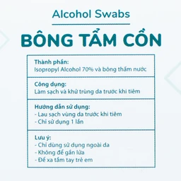 Bông tẩm cồn Alcohol Swabs Liworldco (100 miếng) làm sạch và khử trùng da trước khi tiêm