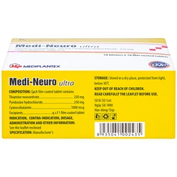 Viên nén Medi-Neuro Ultra Mediplantex điều trị rối loạn thần kinh, nhiễm độc (10 vỉ x 10 viên)