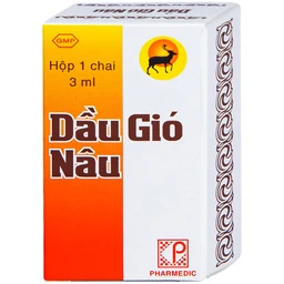 Dầu gió Nâu Pharmedic điều trị cảm cúm, sổ mũi, nghẹt mũi (3ml)