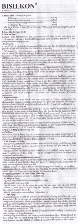 Kem bôi da Bisilkon Bidiphar điều trị các bệnh lý da, nhiễm trùng do vi khuẩn (10g)