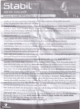 Kem bôi Stabil Krem Aflofarm vùng khớp giảm đau, kháng viêm (75g)