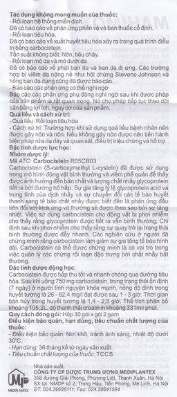 Bột pha hỗn dịch Mahimox 250mg hương dâu điều trị hỗ trợ các rối loạn đường hô hấp (30 gói x 2g)