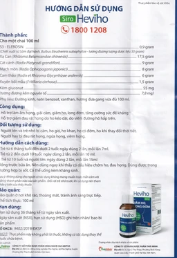 Siro giảm ho long đờm Heviho Thái Minh (100ml)