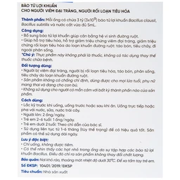 Bào tử lợi khuẩn cho người viêm đại tràng, rối loạn tiêu hóa LiveSpo Colon(20 ống x 5ml)