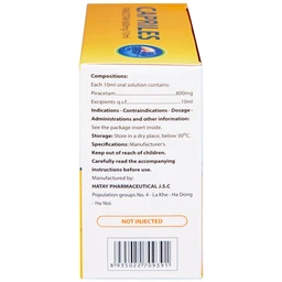 Thuốc Capriles 800mg/10ml Hà Tây điều trị rung giật cơ, thiếu máu não (20 ống x 10ml)