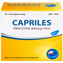 Thuốc Capriles 800mg/10ml Hà Tây điều trị rung giật cơ, thiếu máu não (20 ống x 10ml)