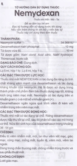 Thuốc nhỏ mắt mũi tai Nemydexan Nam Hà điều trị viêm kết mạc, viêm mũi, viêm tai ngoài (8ml)