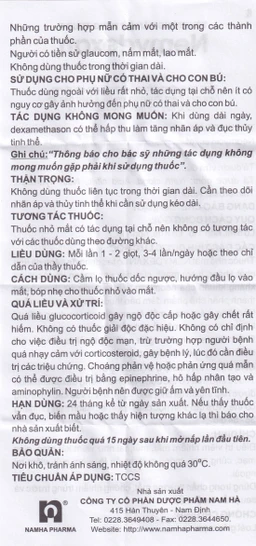 Thuốc nhỏ mắt mũi tai Nemydexan Nam Hà điều trị viêm kết mạc, viêm mũi, viêm tai ngoài (8ml)