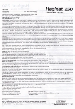 Thuốc Haginat 250 DHG điều trị nhiễm khuẩn (2 vỉ x 5 viên)