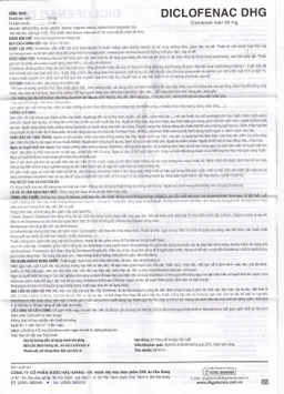 Thuốc Diclofenac DHG điều trị viêm, đau trong rối loạn cơ xương khớp (10 vỉ x 10 viên)