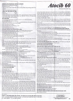 Thuốc Atocib 60mg DHG điều trị thoái hóa khớp, viêm khớp dạng thấp (3 vỉ x 10 viên)