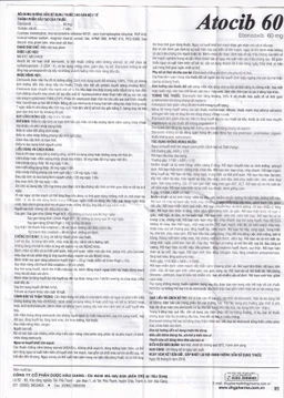 Thuốc Atocib 60mg DHG điều trị thoái hóa khớp, viêm khớp dạng thấp (3 vỉ x 10 viên)