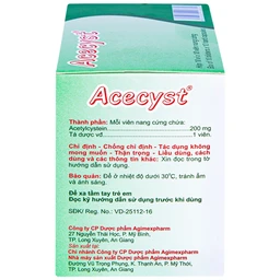 Thuốc Acecyst 200mg Agimexpharm long đờm, thông đường hô hấp trong viêm phế quản (10 vỉ x 10 viên)