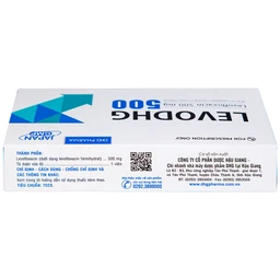 Thuốc LevoDHG 500 điều trị các chứng nhiễm khuẩn, viêm phổi, viêm tiền liệt tuyến (3 vỉ x 10 viên)
