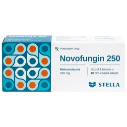 Thuốc Novofungin 250 Stella điều trị và phòng ngừa nhiễm khuẩn kỵ khí (2 vỉ x 10 viên)