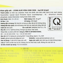 Khăn ướt Living Chok Chok Aloe Vera mềm mại, không xơ, an toàn (80 miếng)