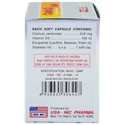 Thuốc Calcid Soft cung cấp Calci và Vitamin D, giúp xương chắc khỏe (10 vỉ x 10 viên)