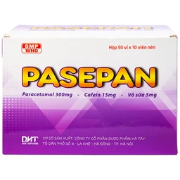 Viên nén Pasepan Hataphar hạ sốt, giảm đau, điều trị cảm lạnh, cảm cúm, nhức đầu (50 vỉ x 10 viên)