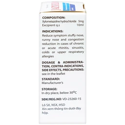 Thuốc nhỏ mũi Jazxylo Gia Nguyễn giảm ngạt mũi, sổ mũi, sung huyết (10ml)