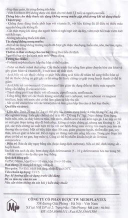 Thuốc Uniferon B9 Mediplantex điều trị thiếu máu do thiếu sắt và acid folic (3 vỉ x 10 viên)