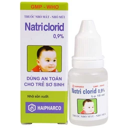 Thuốc nhỏ mắt, nhỏ mũi Natri Clorid 0.9% Haipharco giảm khô mắt, nghẹt mũi, sổ mũi (10ml)