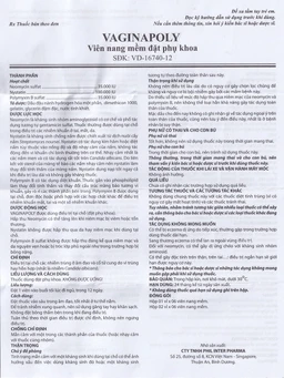 Viên đặt phụ khoa Vaginapoly Phil Inter điều trị nhiễm trùng ở âm đạo (2 vỉ x 6 viên)