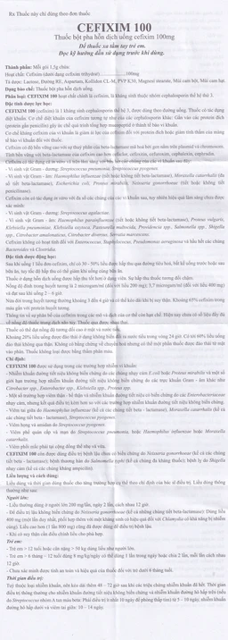 Bột pha hỗn dịch uống Cefixim 100 USP điều trị nhiễm khuẩn (10 gói x 1.5g)