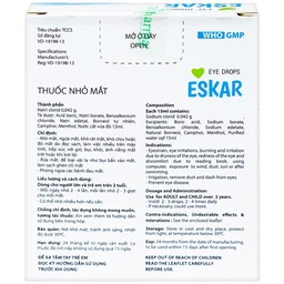 Thuốc nhỏ mắt Eskar DK Pharma điều trị mỏi mắt, ngứa mắt (15ml)