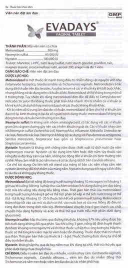 Thuốc Evadays Vaginal 500mg Mediplantex điều trị viêm âm đạo (1 vỉ x 10 viên)