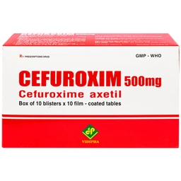 Thuốc Cefuroxim 500mg Vidipha điều trị nhiễm khuẩn (10 vỉ x 10 viên)