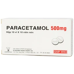 Viên nén Paracetamol 500mg Armepharco điều trị các chứng đau và sốt (10 vỉ x 10 viên) 