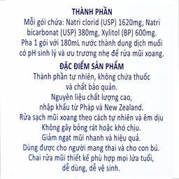 Muối rửa mũi xoang Sinufresh Cát Linh (30 gói và 1 chai 180ml) giúp làm sạch, giảm ngạt mũi, sổ mũi