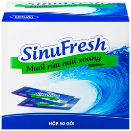 Muối rửa mũi xoang Sinufresh Cát Linh (50 gói) giúp làm sạch, giảm ngạt mũi, sổ mũi