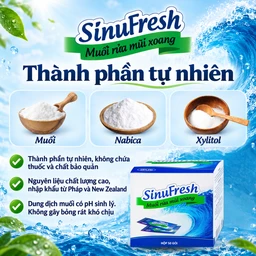 Muối rửa mũi xoang Sinufresh Cát Linh (50 gói) giúp làm sạch, giảm ngạt mũi, sổ mũi 3