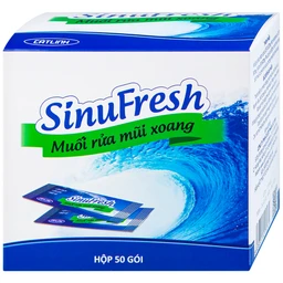 Muối rửa mũi xoang Sinufresh Cát Linh (50 gói) giúp làm sạch, giảm ngạt mũi, sổ mũi