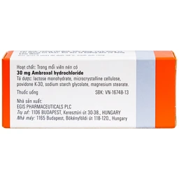 Thuốc Halixol 30mg Egis Pharma điều trị hen phế quản và viêm phế quản (2 vỉ x 10 viên)