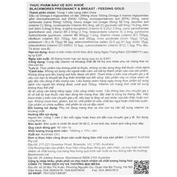 Viên hỗ trợ sức khỏe phụ nữ mang thai Blackmores Pregnancy & Breast - Feeding Gold (60 viên)